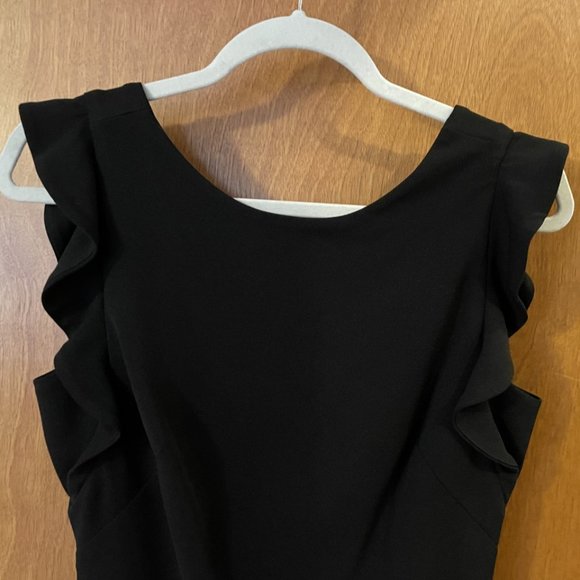 NWT Calvin Klein Little Black Dress Sheath Ruffle Sleeveless Size 6 NEW - Picture 5 of 9